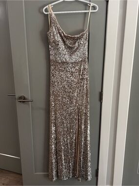 Xscape Blush Sequin Evening Dress